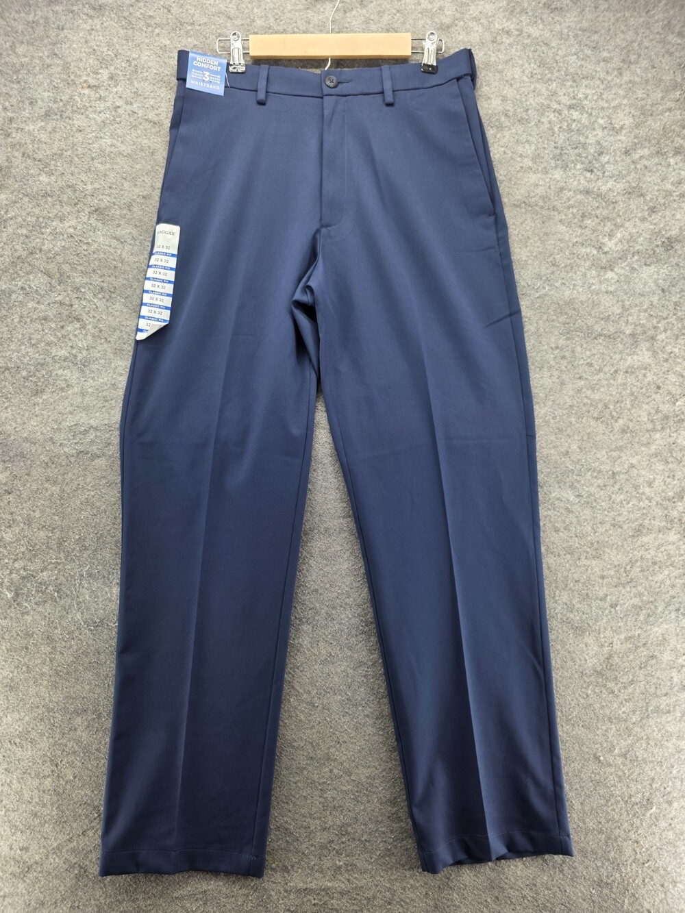 Haggar Pants Mens 32x32 Blue Classic Fit Dress Pants Microfiber